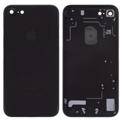 Корпус для iPhone 7, чорний, з тримачем SIM карти, з боковими кнопками, матовий, Black Matte