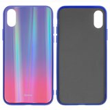 Чохол Baseus для iPhone X, червоний, синій, з переливом, скло, силікон, #WIAPIPHX-XC39