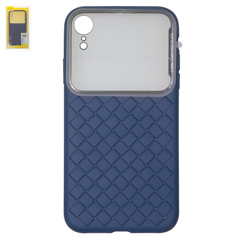 Чохол Baseus для iPhone XR, синій, плетений, скло, пластик, #WIAPIPH61 BL03