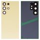 Задняя панель корпуса для Samsung S928 Galaxy S24 Ultra, желтая, со стеклом камеры, titanium yellow