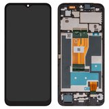 Дисплей для Realme C30s, черный, с рамкой, High Copy, RMX3690