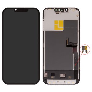 Дисплей для iPhone 13 Pro, черный, с рамкой, High Copy, без микросхемы, OLED , DD OLED soft, 120Hz