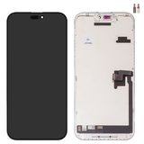 Дисплей для iPhone 16 Pro Max, черный, с рамкой, High Copy, без микросхемы, (AMOLED), GX OEM soft, 120Hz