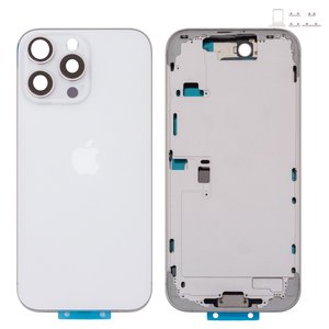 Корпус для iPhone 16 Pro Max, білий, з тримачем SIM карти, з боковими кнопками, Original PRC , EU Version, white titanium