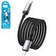 USB кабель Hoco X117, USB тип-C, Lightning, 100 см, 27 Вт, черный, с индикатором, в нейлоновой оплетке, #6942007652520