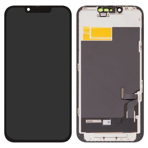 Дисплей для iPhone 13, черный, с рамкой, High Copy, без ошибки, OLED , ZY OLED OEM hard, diagnosable