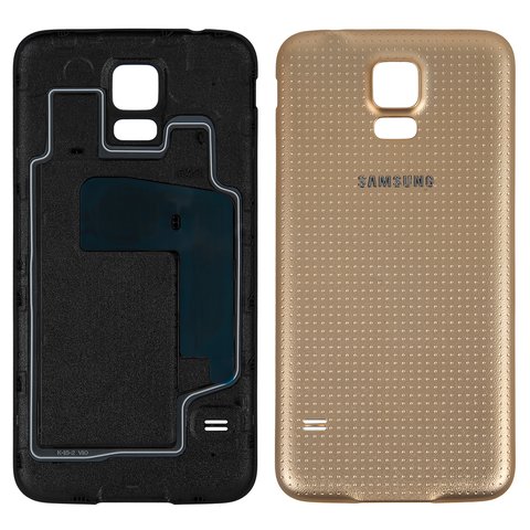 Tapa trasera para batería puede usarse con Samsung G900H Galaxy S5, dorada