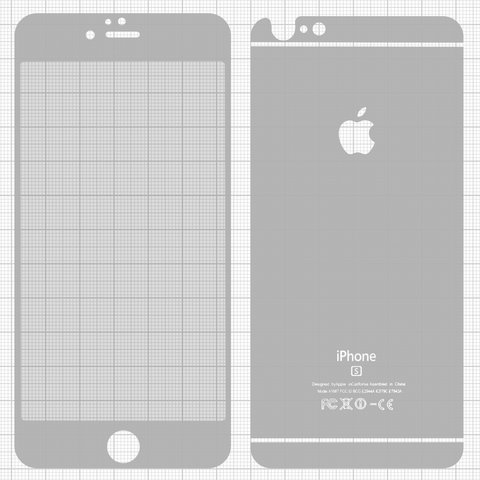 Tempered Glass Screen Protector All Spares compatible with Apple iPhone 6 Plus, iPhone 6S Plus, 0,26 mm 9H, front and back, silver 