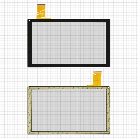 Touchscreen compatible with China Tablet PC 10,1"; Bravis NP101, black, 252 mm, 50 pin, 146 mm, capacitive, 10,1"  #DH 1035A1 PG FPC129  FM103301KA YJ144FPC V1 CZY6811B01 FPC