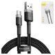 Cable USB Baseus Cafule, USB tipo-A, USB tipo C, 100 cm, 3 A, negro, #CATKLF-BG1