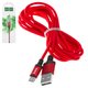 USB кабель Hoco X14, USB тип-A, micro-USB тип-B, 200 см, 2 A, красный