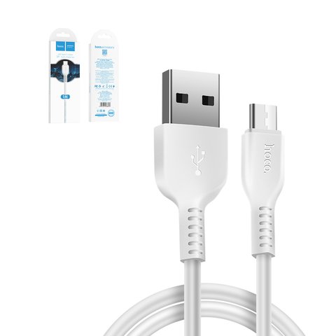 Cable USB Hoco X20, USB tipo A, USB tipo C, 100 cm, 2.4 A, blanco, #6957531068853