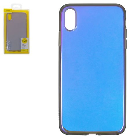 Чехол Baseus для iPhone XS Max, синий, прозрачный, силикон, #WIAPIPH65 XG01