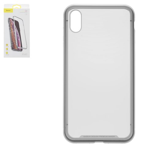 Case Baseus compatible with Apple iPhone XS Max, silver, magnetic, metal, glass  #WIAPIPH65 CS0S
