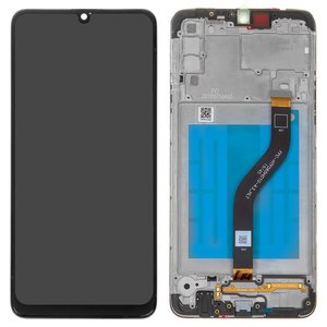 Pantalla LCD puede usarse con Samsung A207 Galaxy A20s, negro, con marco, Original PRC 