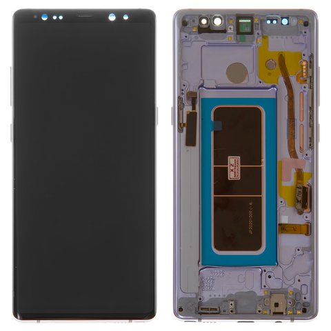 LCD compatible with Samsung N950F Galaxy Note 8, purple, with frame, original change glass  , orchid gray 