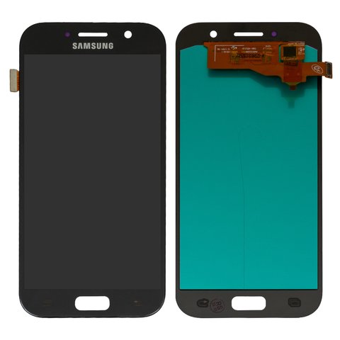Pantalla LCD puede usarse con Samsung A520 Galaxy A5 2017 , negro, sin marco, High Copy, con borde ancho, OLED 
