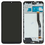 Дисплей для Samsung M205 Galaxy M20, черный, с рамкой, Оригинал (переклеено стекло)