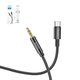 AUX cable Hoco UPA19, USB tipo C, TRS 3.5 mm, 100 cm, negro, con revestimiento de nylon, #6931474759948