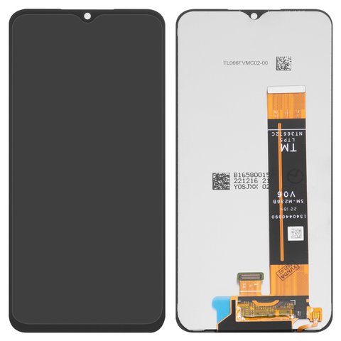 LCD compatible with Samsung A135 Galaxy A13, A137 Galaxy A13, A236B Galaxy A23 5G, M135 Galaxy M13, M236B Galaxy M23, M336B Galaxy M33, black, without frame, original change glass  , SM M236B V06 