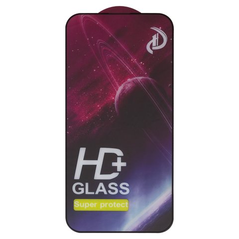 Tempered Glass Screen Protector All Spares compatible with Apple iPhone 14 Pro Max, Full Glue, compatible with case, black, the layer of glue is applied to the entire surface of the glass 