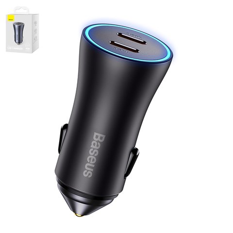 Car Charger Baseus Golden Contactor Pro, gray, Quick Charge, 40 W, 5 A, 2 outputs, 12 24 V  #CGJP000013