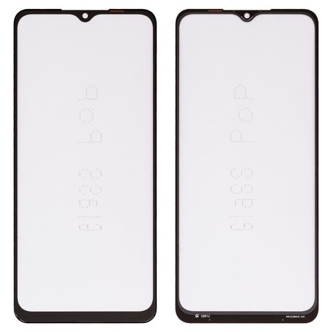 Housing Glass G+OCA PRO compatible with Samsung A125F Galaxy A12, with OCA film, black 