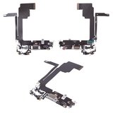 Cable flex puede usarse con iPhone 15 Pro Max, del conector de carga, blanco, con micrófono, HC