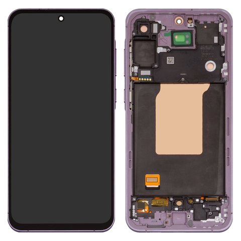 Дисплей для Samsung A556 Galaxy A55, фиолетовый, с рамкой, High Copy, OLED  lilac