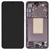 LCD compatible with Samsung S926 Galaxy S24 Plus, (black, with frame, Original (PRC))