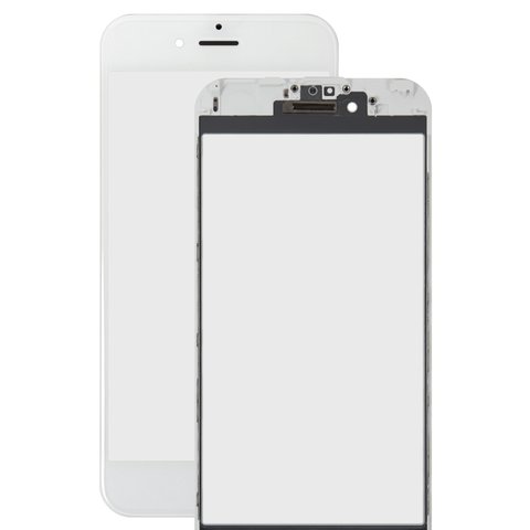 Housing Glass compatible with iPhone 6S, with OCA film, with frames, white 