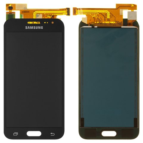 LCD compatible with Samsung J200 Galaxy J2, black, without adjustment of light, without frame, Copy, TFT  