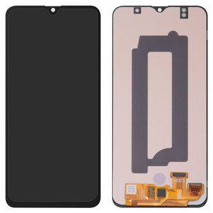LCD compatible with Samsung A307 Galaxy A30s, black, without frame, High Copy, with wide edge, OLED  