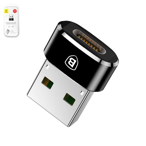 Adapter Baseus Mini, USB type A, USB type C, black, 5 A  #CAAOTG 01