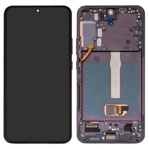 LCD compatible with Samsung S906B Galaxy S22 Plus 5G, black, with frame, High Copy, original LCD size, OLED  