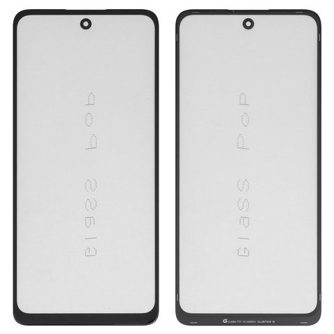 Housing Glass G+OCA PRO compatible with Motorola Moto E32, Moto E32s, with OCA film, black 