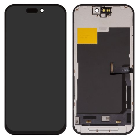 LCD compatible with iPhone 15 Pro, black, with frame, AAA, TFT , ZY, LTPS HD+ 