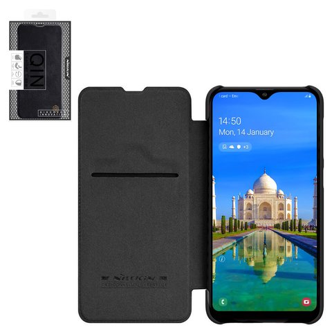 Funda Nillkin Qin leather case puede usarse con Samsung A105F DS Galaxy A10, negro, libro, plástico, cuero PU