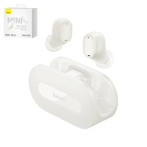 Auricular Baseus Bowie EZ10, inalámbrica, blanco, con funda de carga, con cable, #A00054300226 Z1