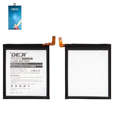 Batería Deji EB BS918ABY puede usarse con Samsung S918 Galaxy S23 Ultra, Li ion, 3.88 V, 5000 mAh