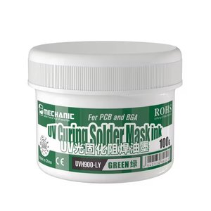 Máscara de soldadura Mechanic UVH900 LY, verde, UV, esmalte aislante, 100 g