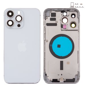 Carcasa puede usarse con iPhone 14 Pro Max, plateado, con botones laterales,  con sujetador de tarjeta SIM, Original PRC , EU Version, silver