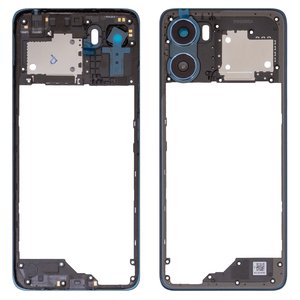 Parte media de carcasa puede usarse con Motorola Moto G06, azul, con vidrio de cámara, tapestry