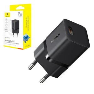 Adaptador de red Baseus GaN5 mini, 25 W, Fast Charge, negro, 1 puerto, #P10110909113 00