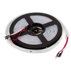 Светодиодная лента RGB SMD5050, WS2811 белая, c  управлением, IP67, 12 В, 30 диодов м, 5 м 