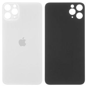 Задня панель корпуса для iPhone 11 Pro Max, срібляста, біла, потрібно зняти скло камери, small hole, matte silver
