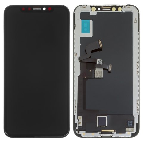Дисплей для iPhone X, черный, с рамкой, Сopy AA, OLED , НЕ.Х OEM hard