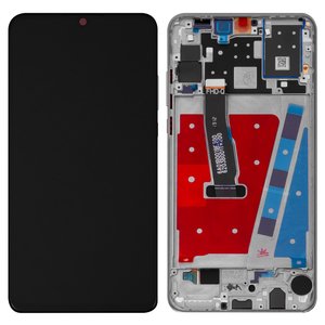 Дисплей для Huawei P30 Lite, белый, с рамкой, High Copy, 48 MP 