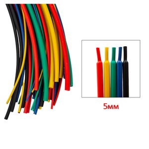 Термоусадочная трубка, 1 м, 5,0 мм, зеленая