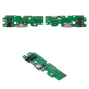 Шлейф для Tecno Spark 6, конектора навушників, конектора зарядки, з мікрофоном, з компонентами, Сopy, плата зарядки